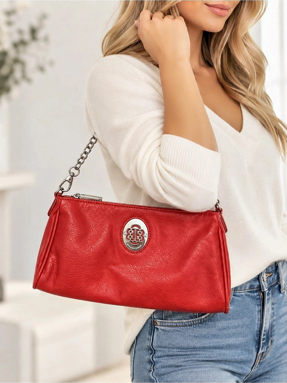 Dana Buchman Red Chain Shoulder Bag Crossbody Strap